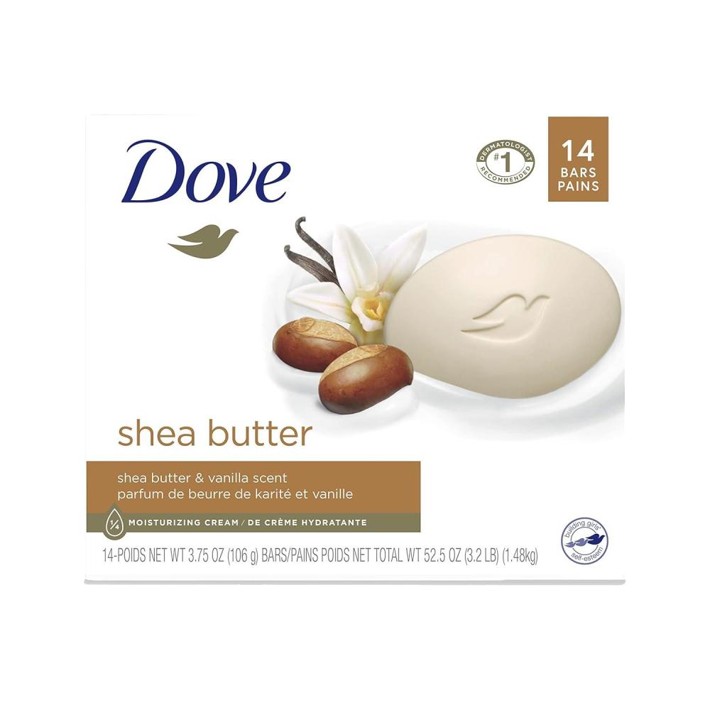 imageDove Beauty Bar Gentle Skin Cleanser Moisturizing For Gentle Soft Skin Care Shea Butter More Moisturizing Than Bar Soap 375 oz 14 Bars