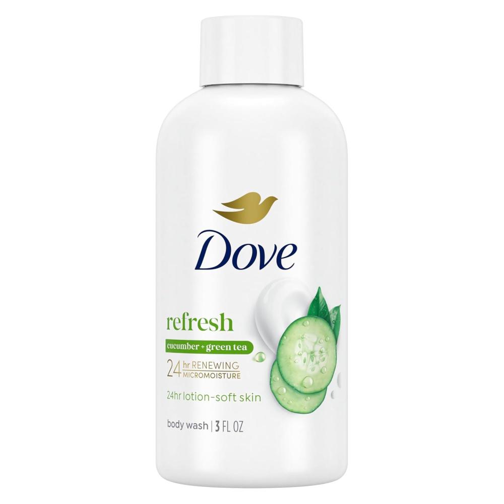 imageDove Body Wash 24 Count Refreshing Cucumber and Green Tea Refreshes Skin Cleanser That Effectively Washes Away Bacteria While Nourishing Your 3 ozCucumber Green Tea