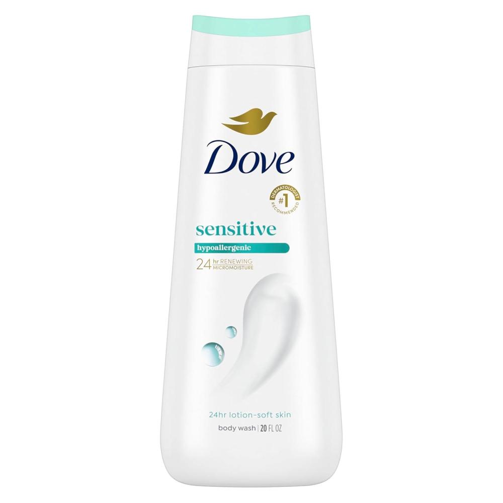 imageDove Body Wash with Pump Sensitive Skin For 24hr LotionSoft Skin Moisturizing Skin Cleanser Gentle Hypoallergenic Formula with No Sulfates No Parabens 306 ozFragranced