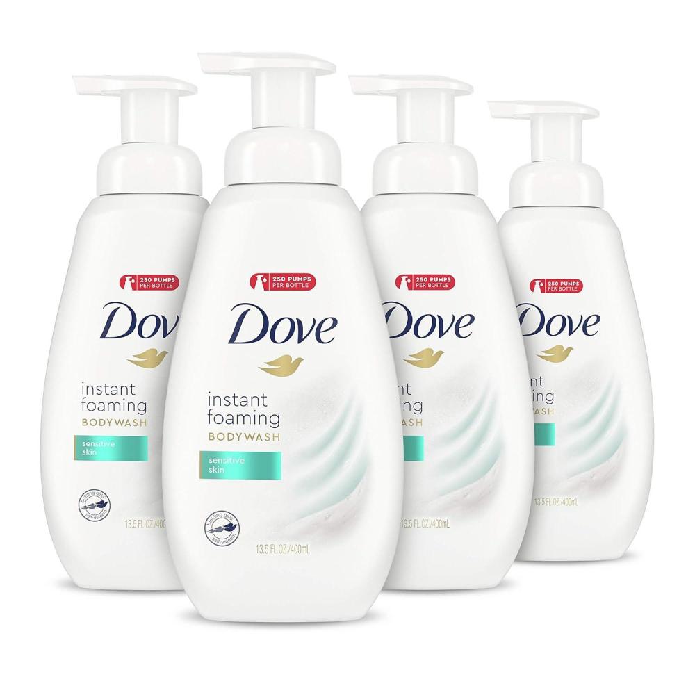 imageDove Instant Foaming Body Wash 4 Count for Softer and Smoother Skin Sensitive Skin Effectively Washes Away Bacteria While Nourishing Your Skin 135 oz