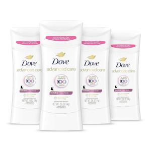 Dove Advanced Care Antiperspirant Deodorant Stick for Women Pack of 36 Clear Finish Trial and Travel Size 0.5 oz(2.6 Ounce (Pack of 4))