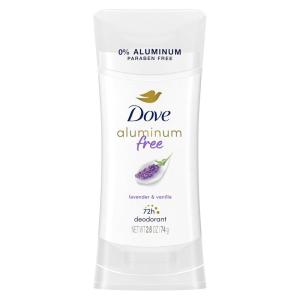 Dove Aluminum Free Deodorant for Women 3 Count Shea Butter 72 hour odor protection 2.6 oz(Vanilla and Lavender)
