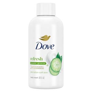 Dove Body Wash 24 Count Refreshing Cucumber and Green Tea Refreshes Skin Cleanser That Effectively Washes Away Bacteria While Nourishing Your 3 oz(Cucumber & Green Tea)