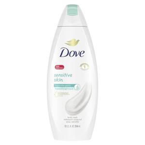 Dove Body Wash with Pump Sensitive Skin For 24hr Lotion-Soft Skin Moisturizing Skin Cleanser Gentle Hypoallergenic Formula with No Sulfates No Parabens 30.6 oz(Unscented)