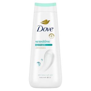 Dove Body Wash with Pump Sensitive Skin For 24hr Lotion-Soft Skin Moisturizing Skin Cleanser Gentle Hypoallergenic Formula with No Sulfates No Parabens 30.6 oz(Fragranced)