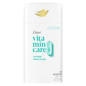 Dove VitaminCare+ Aluminum Free Deodorant Stick for 72H Odor Protection Peaches & Shea Butter Breathable Deodorant for Women 2.6 oz(Coconut water + Aloe)