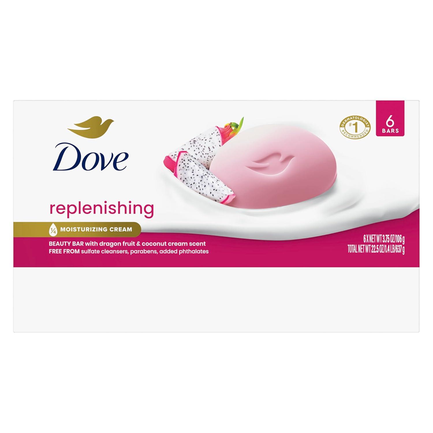 imageDove Beauty Bar 6 Pack Hydrating with Glacial water amp Avocado oil Cleanses amp Hydrates 375 OzDragon Fruit