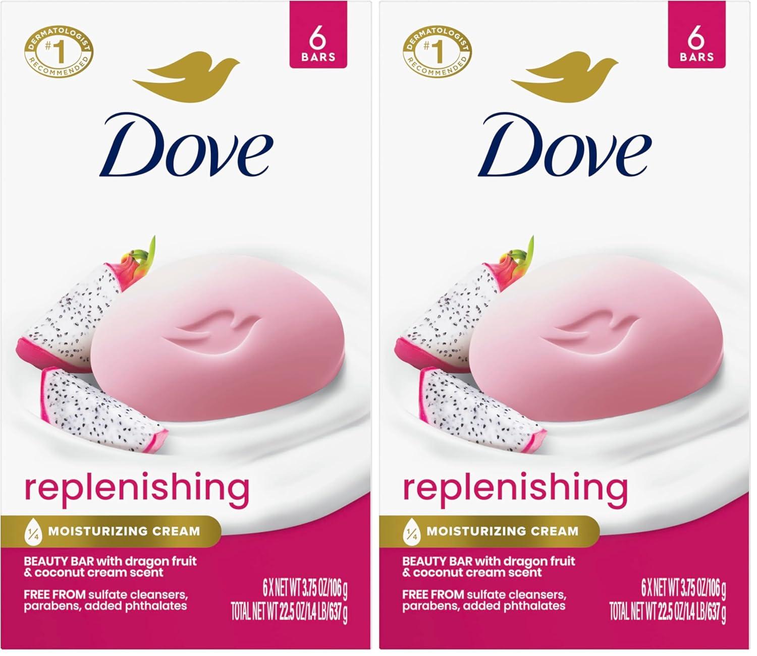 imageDove Beauty Bar 6 Pack Hydrating with Glacial water amp Avocado oil Cleanses amp Hydrates 375 OzDragon Fruit