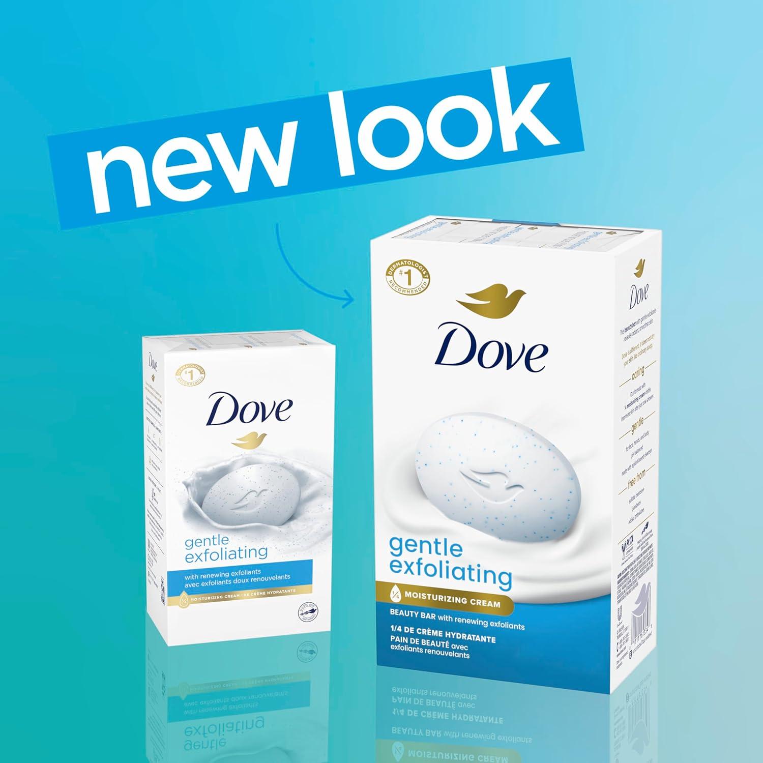 imageDove Beauty Bar Soap 8 Bars Gentle Exfoliating for Soft Smooth Skin Gently Renews Skin 375 ozGentle Exfoliating