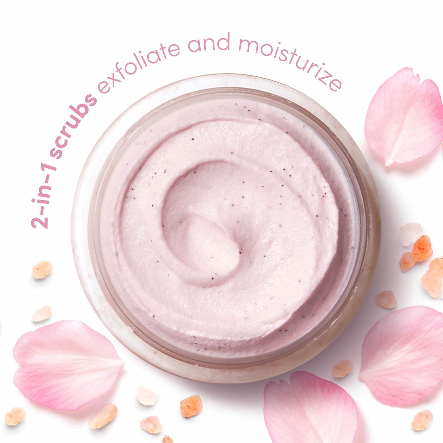 imageDove Body Scrub White Peach amp Crushed Rice 3 Count for Visibly SilkySmooth Nourished Skin with Moisturizing CreamHimalayan Salt Rose Oil