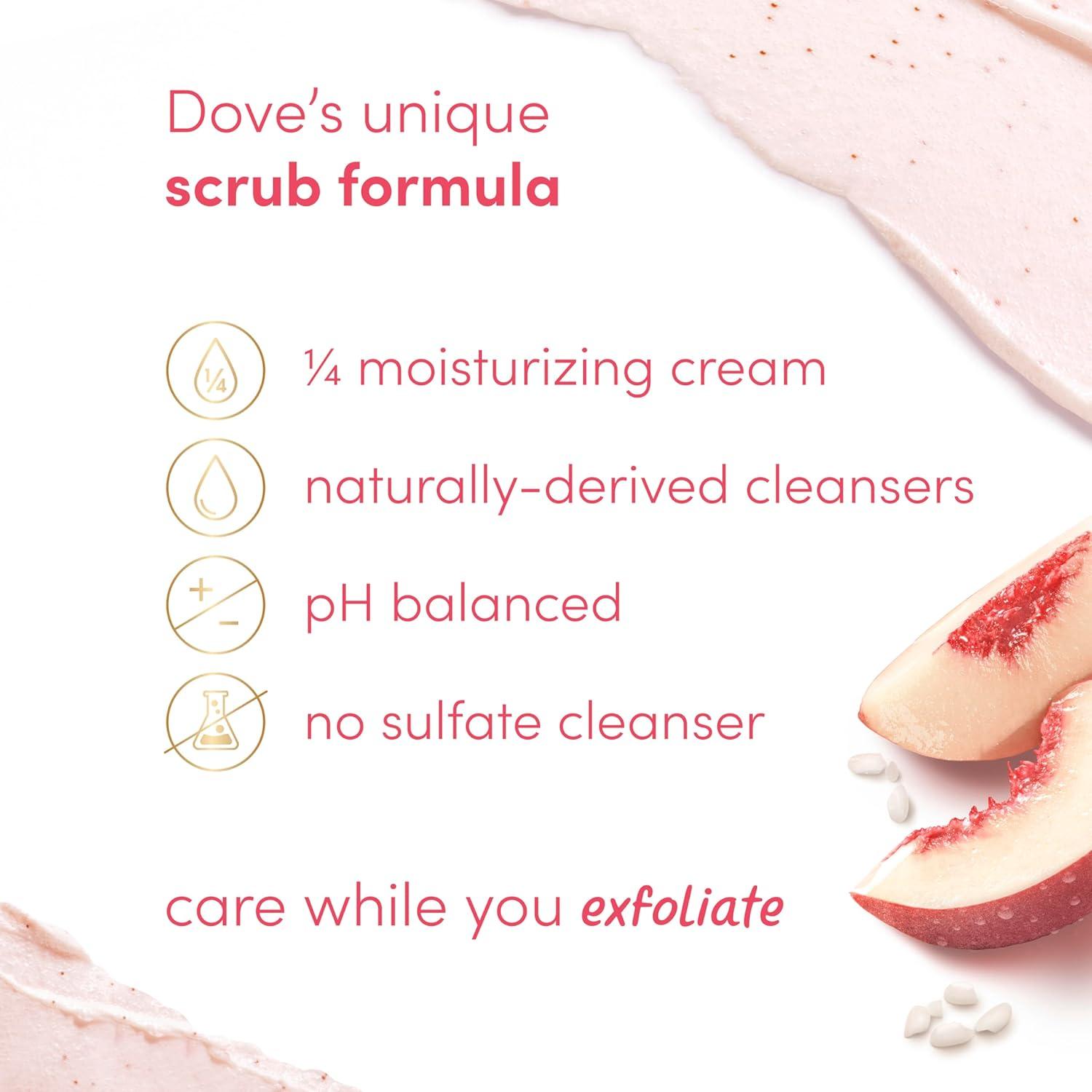 imageDove Body Scrub White Peach amp Crushed Rice 3 Count for Visibly SilkySmooth Nourished Skin with Moisturizing CreamWhite Peach Crushed Rice