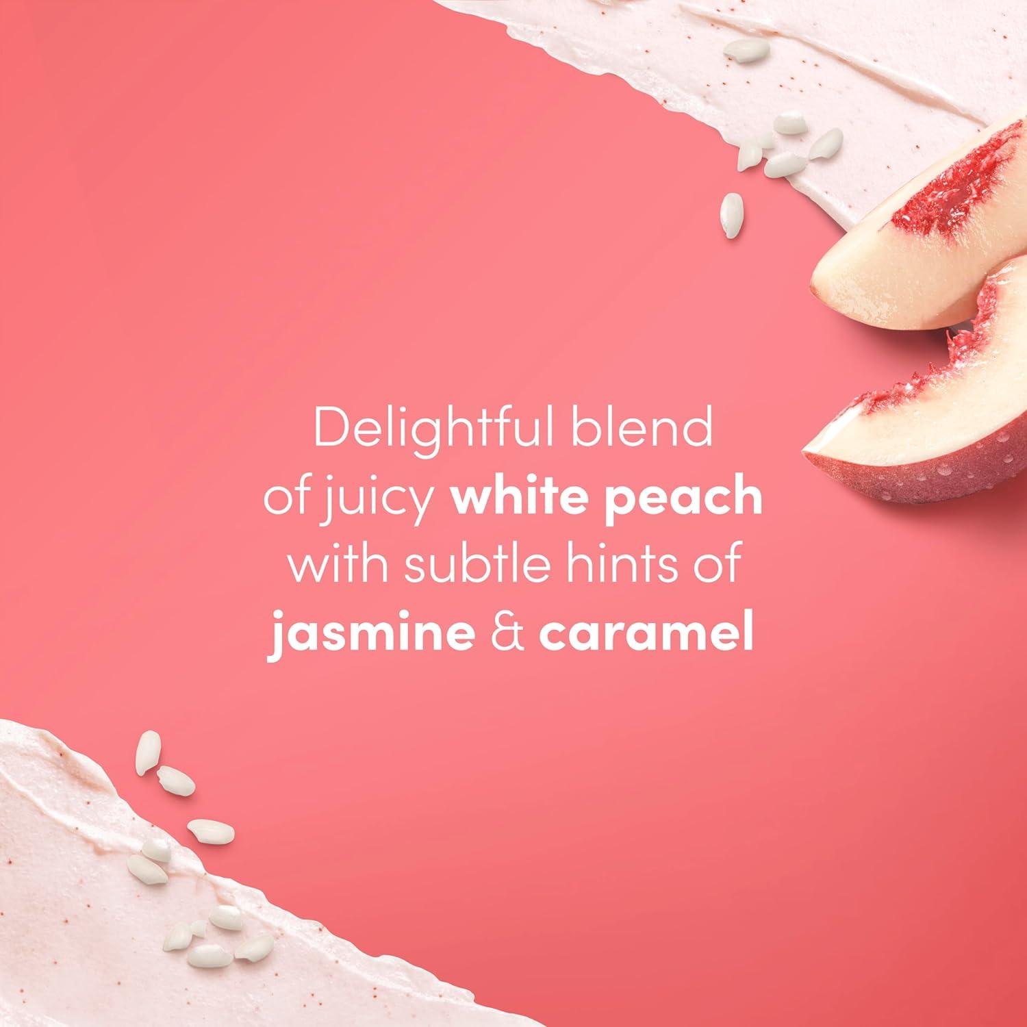 imageDove Body Scrub White Peach amp Crushed Rice 3 Count for Visibly SilkySmooth Nourished Skin with Moisturizing CreamWhite Peach Crushed Rice