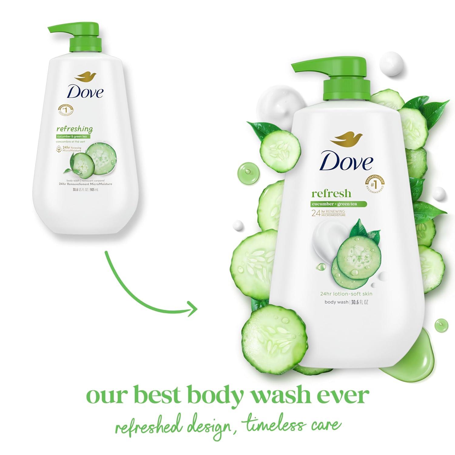 imageDove Body Wash Rebalance White Peach amp Rice Milk For 24hr LotionSoft Skin Moisturizing Skin Cleanser with No Sulfates No Parabens 306 ozCucumber and Green Tea