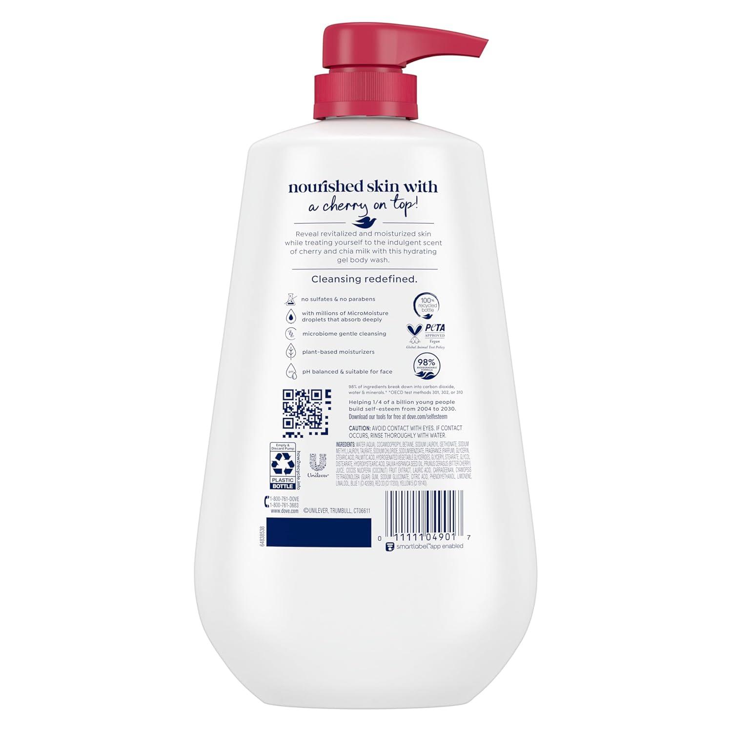imageDove Body Wash with Pump Renew Peony amp Rose Oil For 24hr LotionSoft Skin Moisturizing Skin Cleanser with No Sulfates No Parabens 306 OzCherry