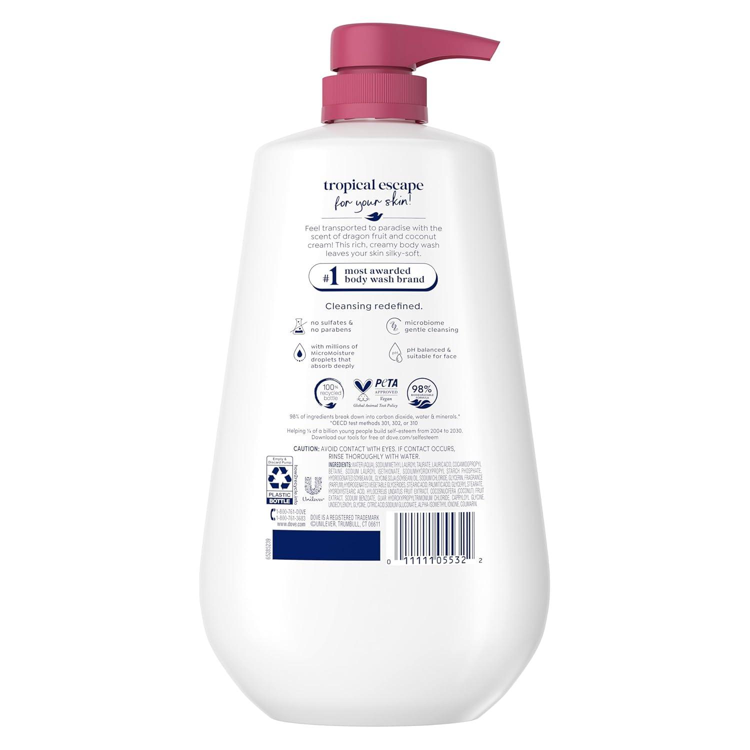 imageDove Body Wash with Pump Renew Peony amp Rose Oil For 24hr LotionSoft Skin Moisturizing Skin Cleanser with No Sulfates No Parabens 306 OzFragranced