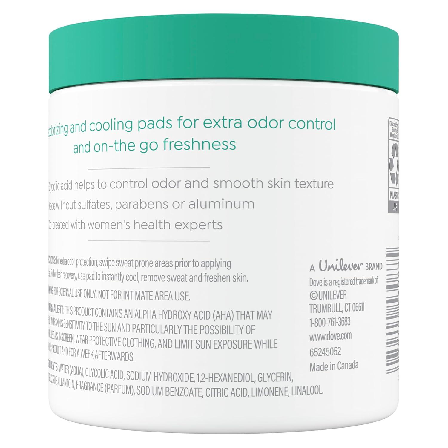 imageDove Deodorant Cleansing Pads For Women Neutralize Odor amp Gently Exfoliate To Refine Skin Texture Fresh Water Lilly Scent60 pads