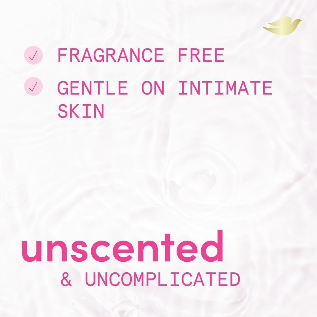 imageDove Intimate Wash for Women Gynecologist Tested Unscented Hydrating pH Optimized Feminine Wash For Sensitive Skin 8 oz