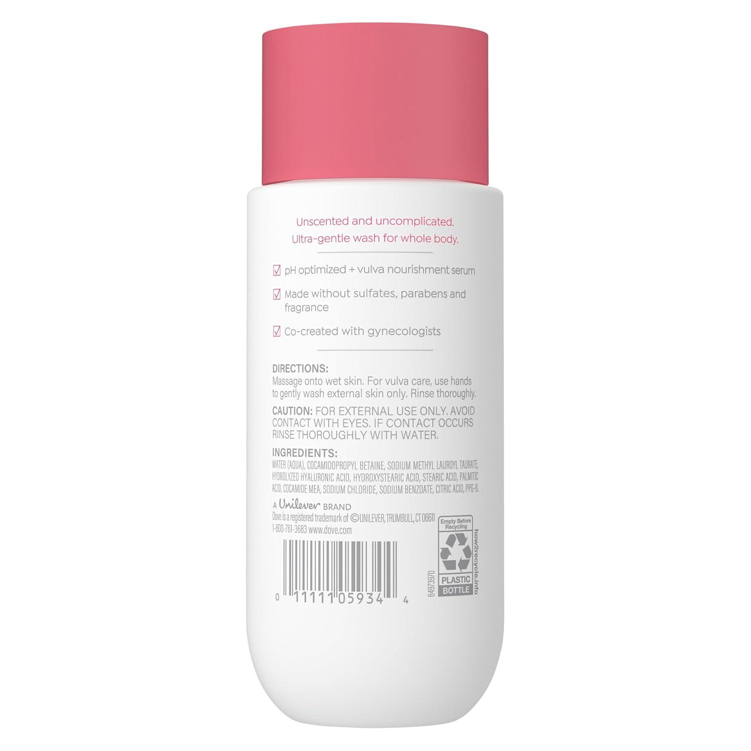 imageDove Intimate Wash for Women Gynecologist Tested Unscented Hydrating pH Optimized Feminine Wash For Sensitive Skin 8 oz