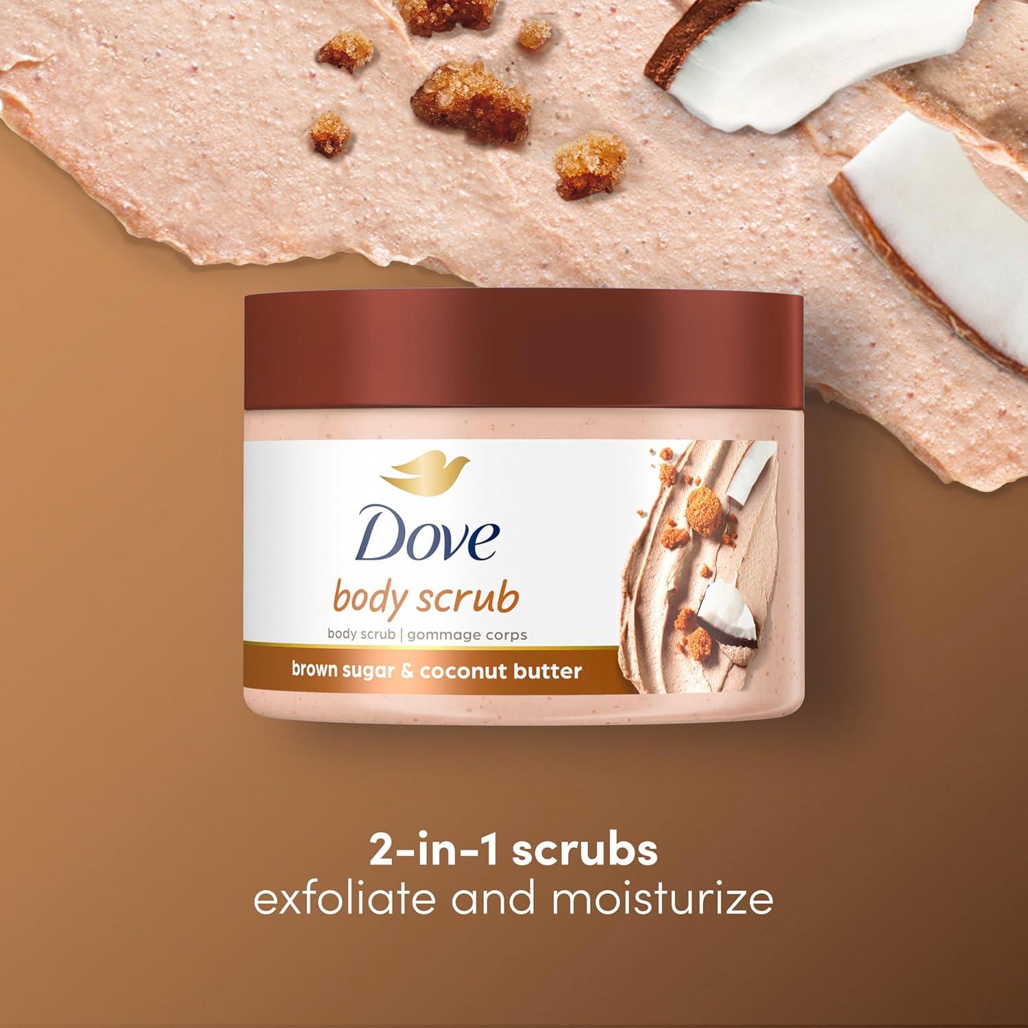 imageDove Scrub Pomegranate amp Shea Butter For Silky Soft Skin Body Scrub Exfoliates and Provides Lasting Nourishment 105 ozBrown Sugar and Coconut Butter