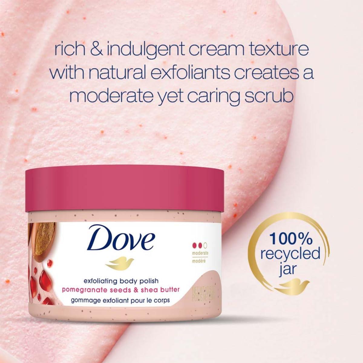 imageDove Scrub Pomegranate amp Shea Butter For Silky Soft Skin Body Scrub Exfoliates and Provides Lasting Nourishment 105 ozPomegranate Sheaf