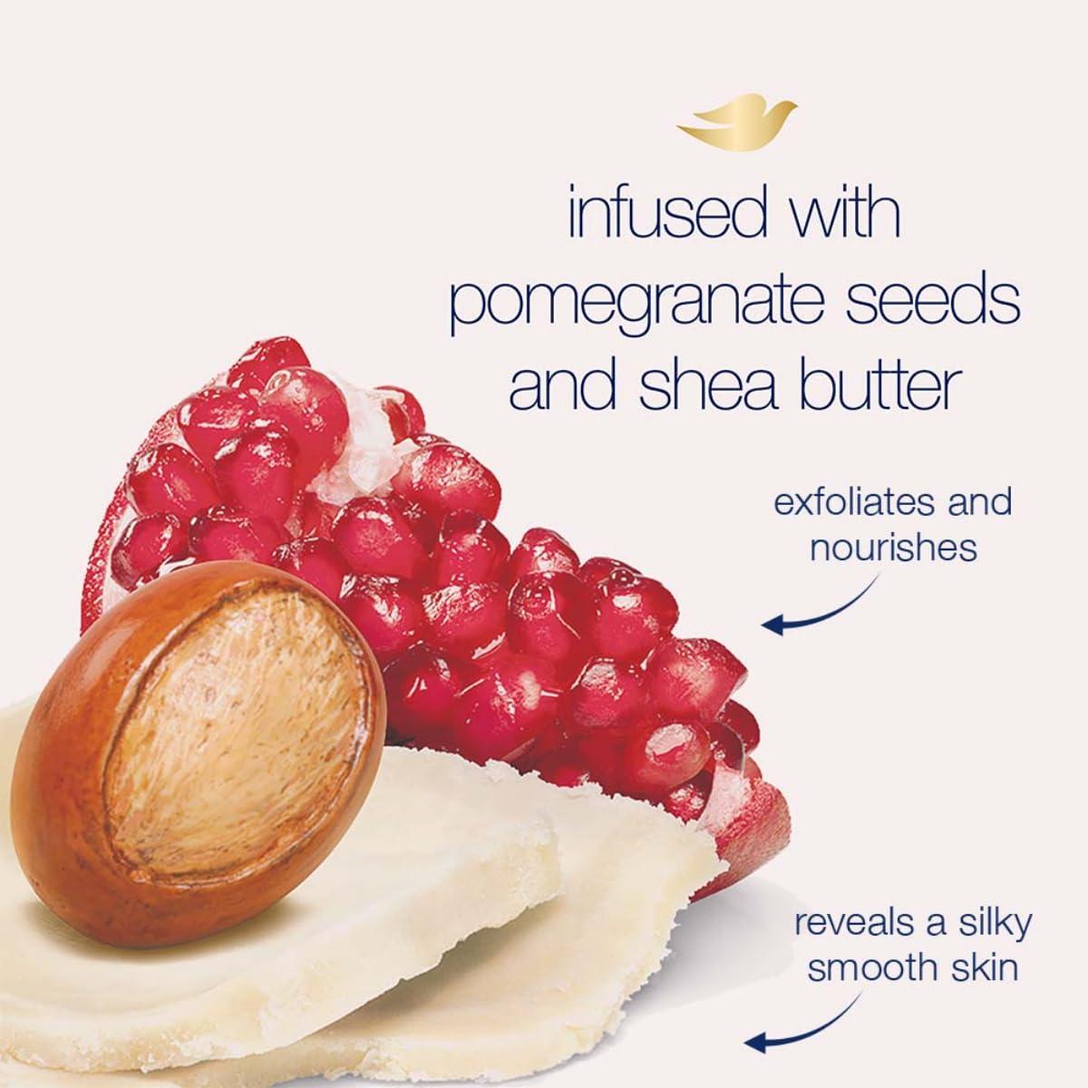 imageDove Scrub Pomegranate amp Shea Butter For Silky Soft Skin Body Scrub Exfoliates and Provides Lasting Nourishment 105 ozPomegranate Sheaf