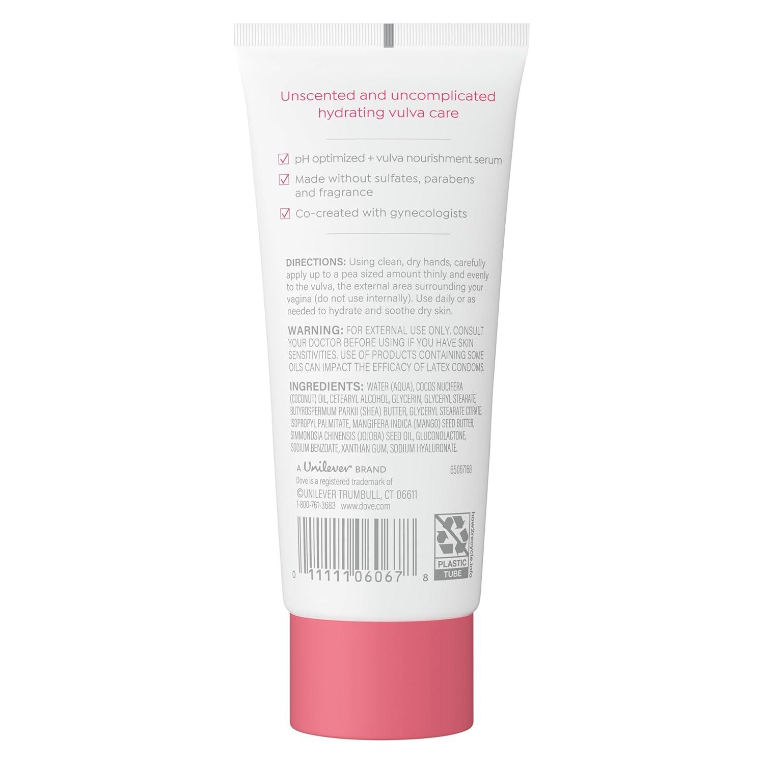 imageDove Ultra Gentle Unscented Vulva Balm for Women Hydrates Dry Intimate SkinPerfect for Menopause 3 oz