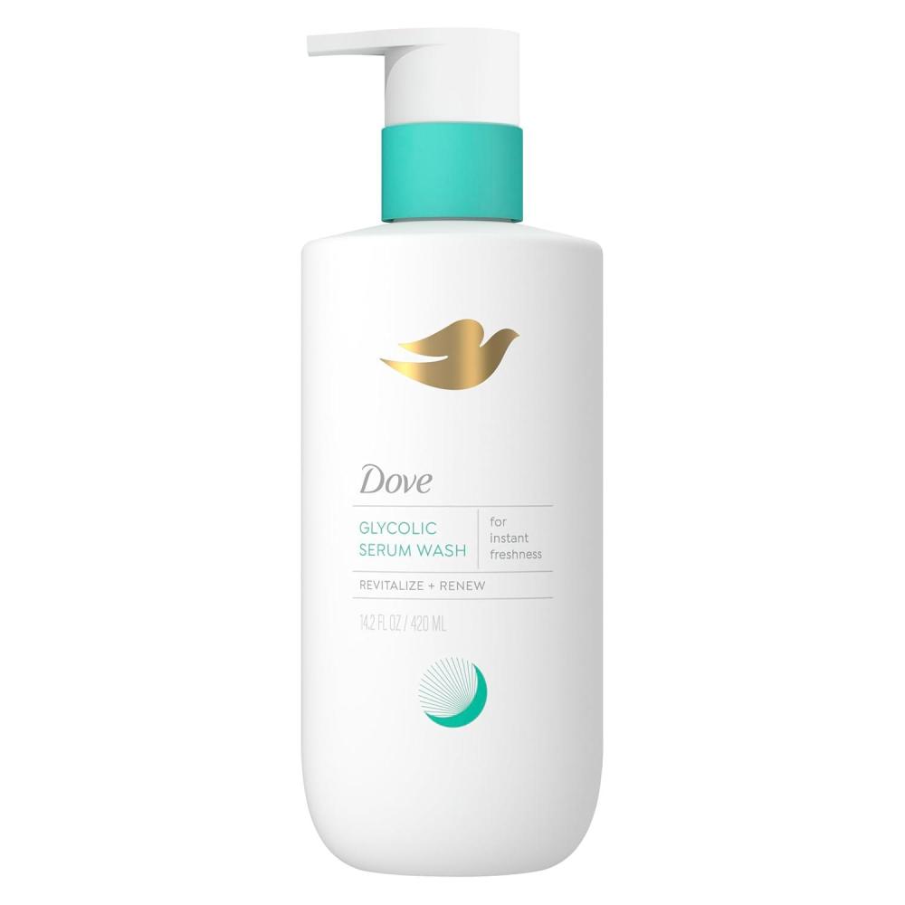 imageDove Glycolic Serum Body Wash for Women For Skin Renewal Hydration amp Odor ControlFresh Water Lilly Scent 142 oz
