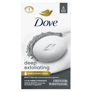 Dove Beauty Bar Soap 8 Bars Gentle Exfoliating, for Soft, Smooth Skin, Gently Renews Skin 3.75 oz(Deep Exfoliating)