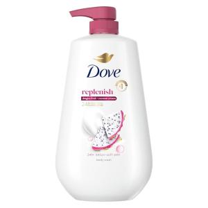 Dove Body Wash with Pump Renew Peony & Rose Oil For 24hr Lotion-Soft Skin Moisturizing Skin Cleanser with No Sulfates No Parabens 30.6 Oz(Fragranced)