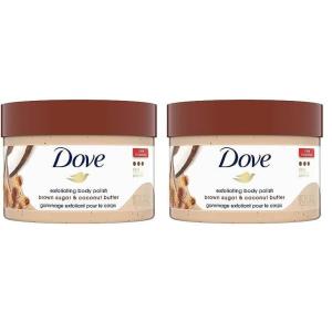 Dove Scrub Pomegranate & Shea Butter For Silky, Soft Skin Body Scrub Exfoliates and Provides Lasting Nourishment 10.5 oz(Coconut Butter)
