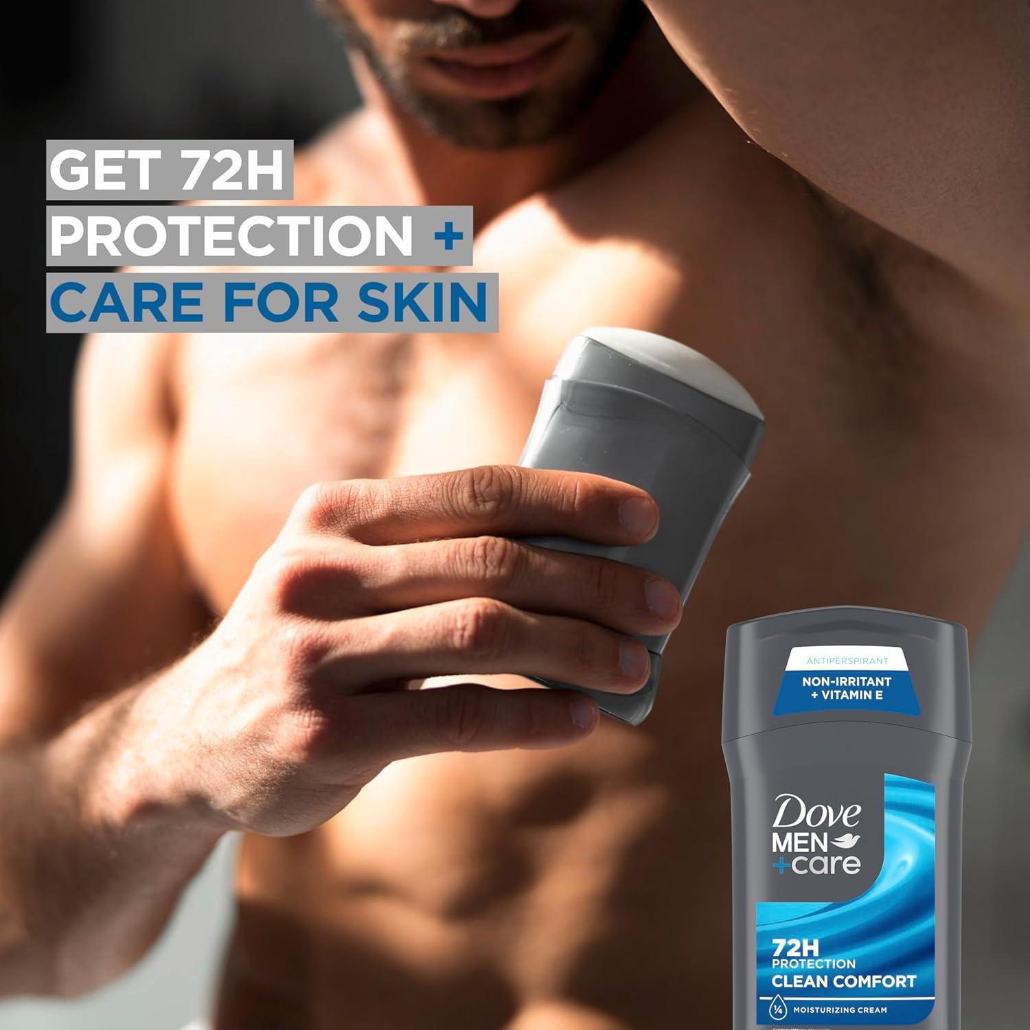 imageDOVE MEN CARE Antiperspirant Deodorant Stick Clean Comfort Twin Pack 72Hour Sweat amp Odor Protection Antiperspirant for Men With 14 Moisturizing Cream 27 oz54 Ounce Pack of 1