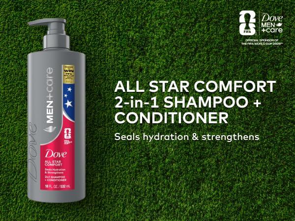 imageDOVE MEN CARE Hair Care 1 count All Star Comfort to Seal Hydration amp Strengthen Hair with a Chance to Win FIFA WORLD CUP 2026 Tickets 18 Fl oz