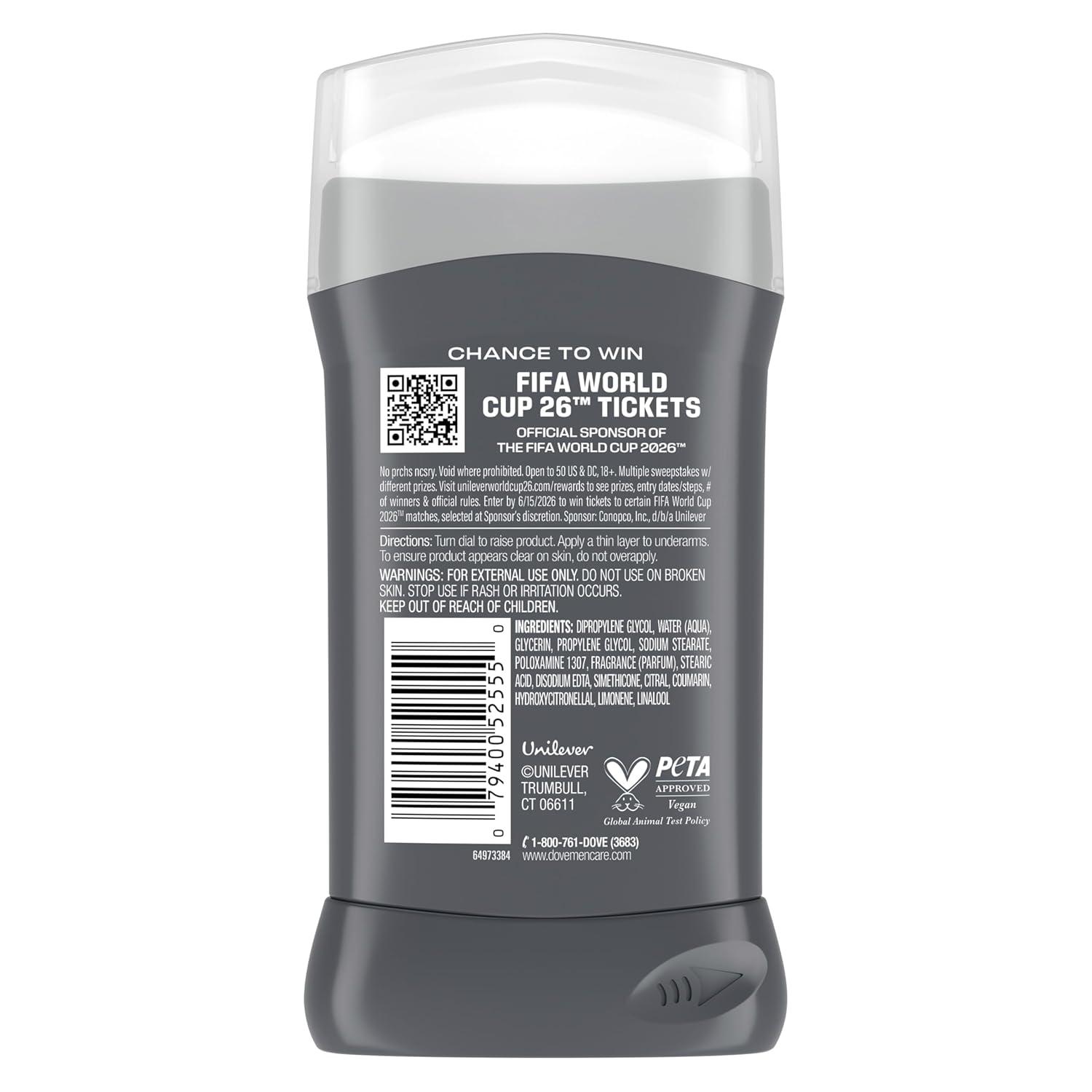 imageDOVE MEN CARE Limited Edition FIFA Deodorant Stick for Men Striker Swag for 72H Protection Neutralizes Odor 30 oz