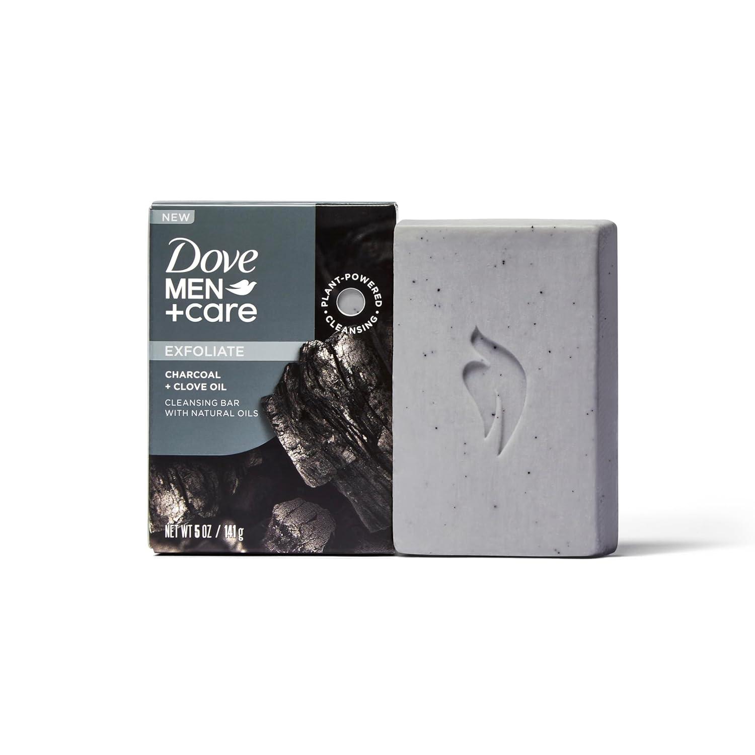 imageDOVE MEN CARE PlantPowered Natural Essential Oil Bar Soap Reinvigorating Lime Avocado Oil to Clean and Hydrate Mens Skin 4in1 Bar Soap for Mens Body Hair Face and Shave 5 oz 4 CountCharcoal Clove Oil