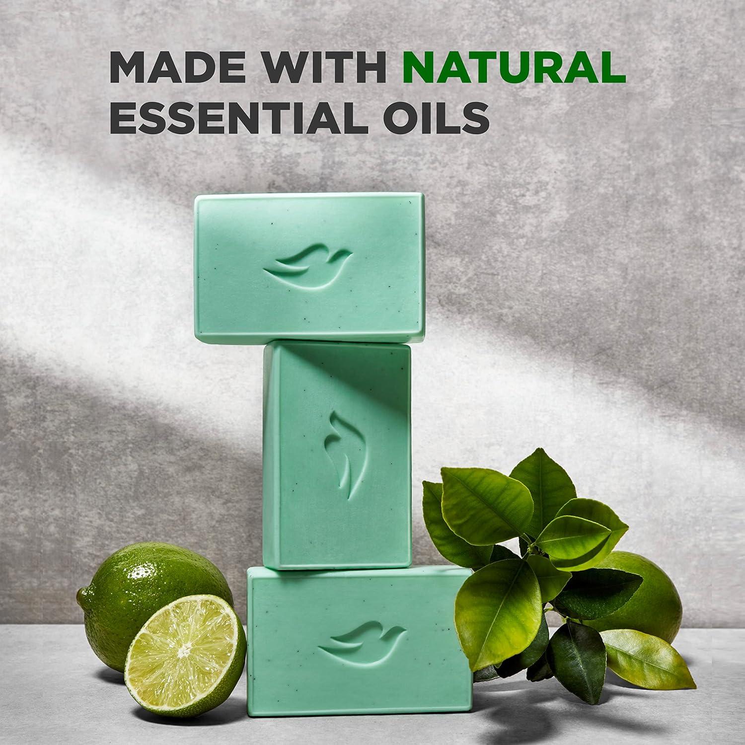 imageDOVE MEN CARE PlantPowered Natural Essential Oil Bar Soap Reinvigorating Lime Avocado Oil to Clean and Hydrate Mens Skin 4in1 Bar Soap for Mens Body Hair Face and Shave 5 oz 4 CountLime Avocado Oil