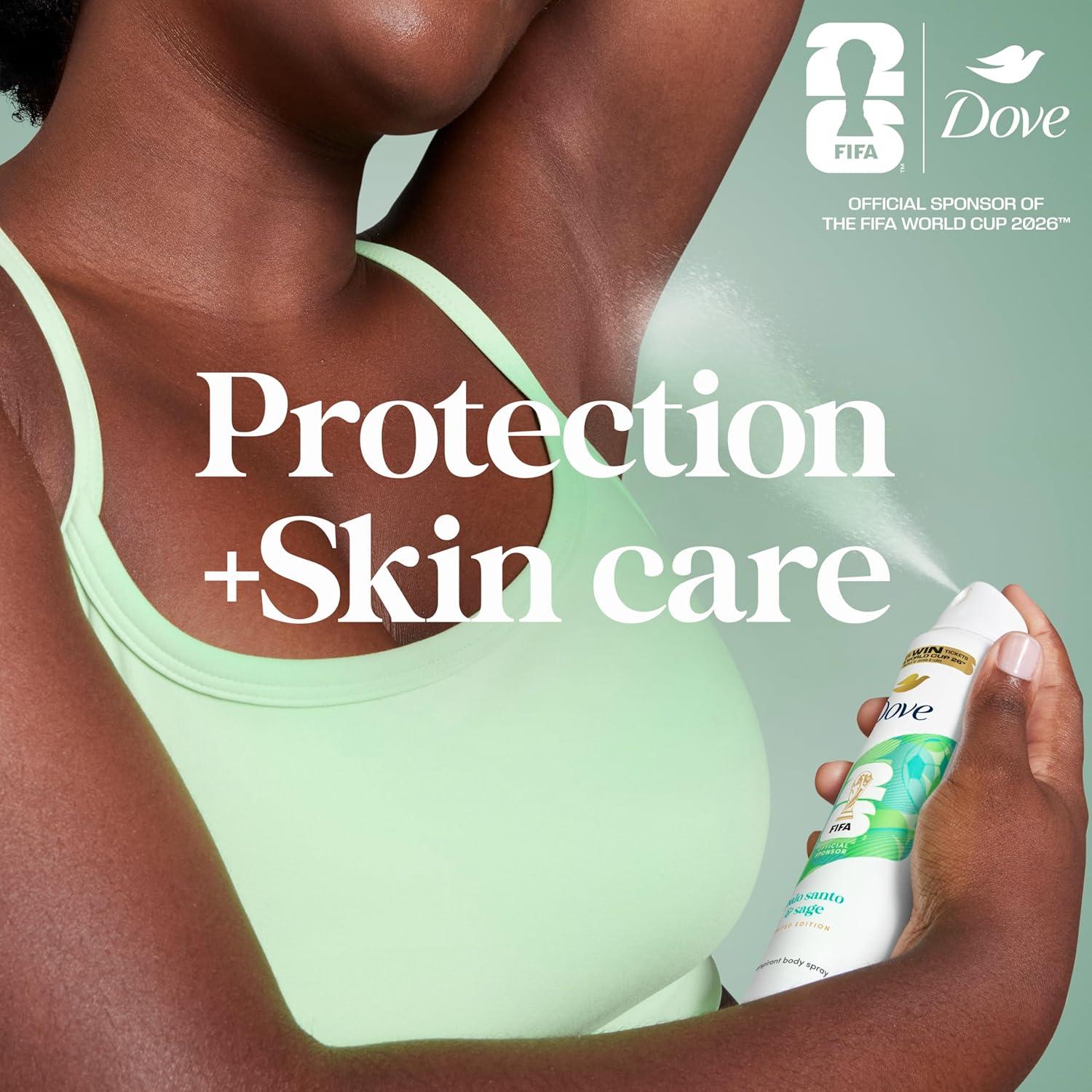 imageDove Advanced Care Dry Spray Antiperspirant Palo Santo amp Sage 72h Sweat amp Odor Protection Alcohol Free FIFA World Cup Limited Edition 38 oz38 Ounce Pack of 1
