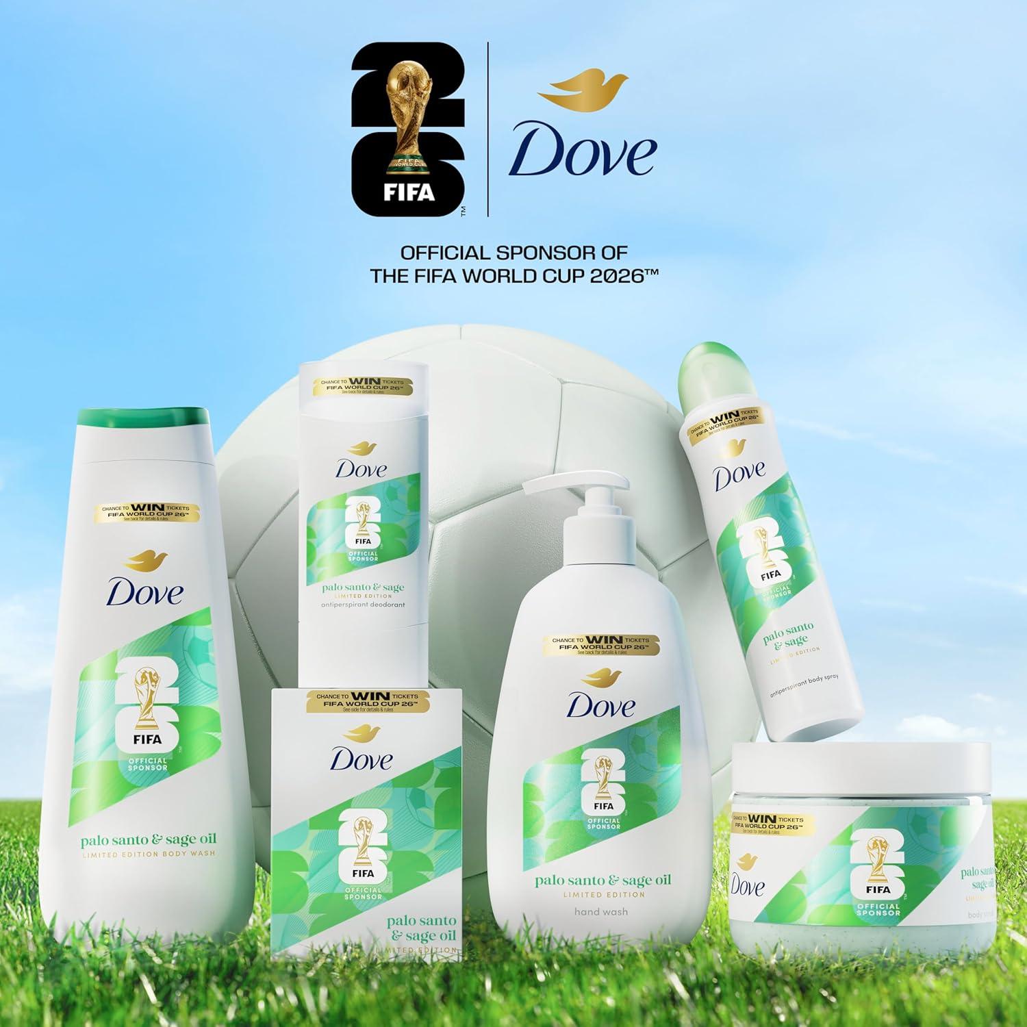 imageDove Advanced Care Dry Spray Antiperspirant Palo Santo amp Sage 72h Sweat amp Odor Protection Alcohol Free FIFA World Cup Limited Edition 38 oz38 Ounce Pack of 2