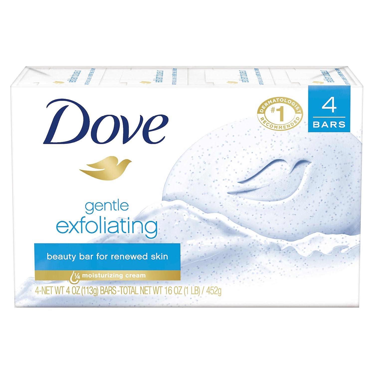 imageDove Beauty Bar Gentle Exfoliating With Mild Cleanser 6 Bars More Moisturizing Than Bar Soap For Softer And Smoother Skin 375 ozExfoliating