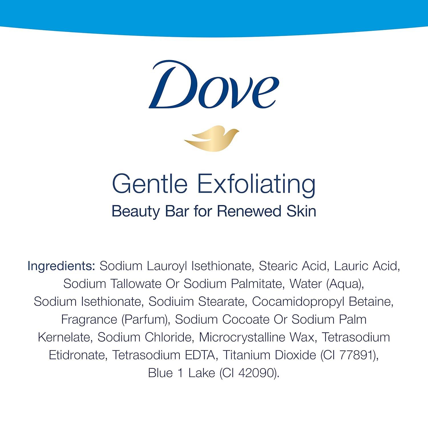 imageDove Beauty Bar Gentle Exfoliating With Mild Cleanser 6 Bars More Moisturizing Than Bar Soap For Softer And Smoother Skin 375 ozExfoliating