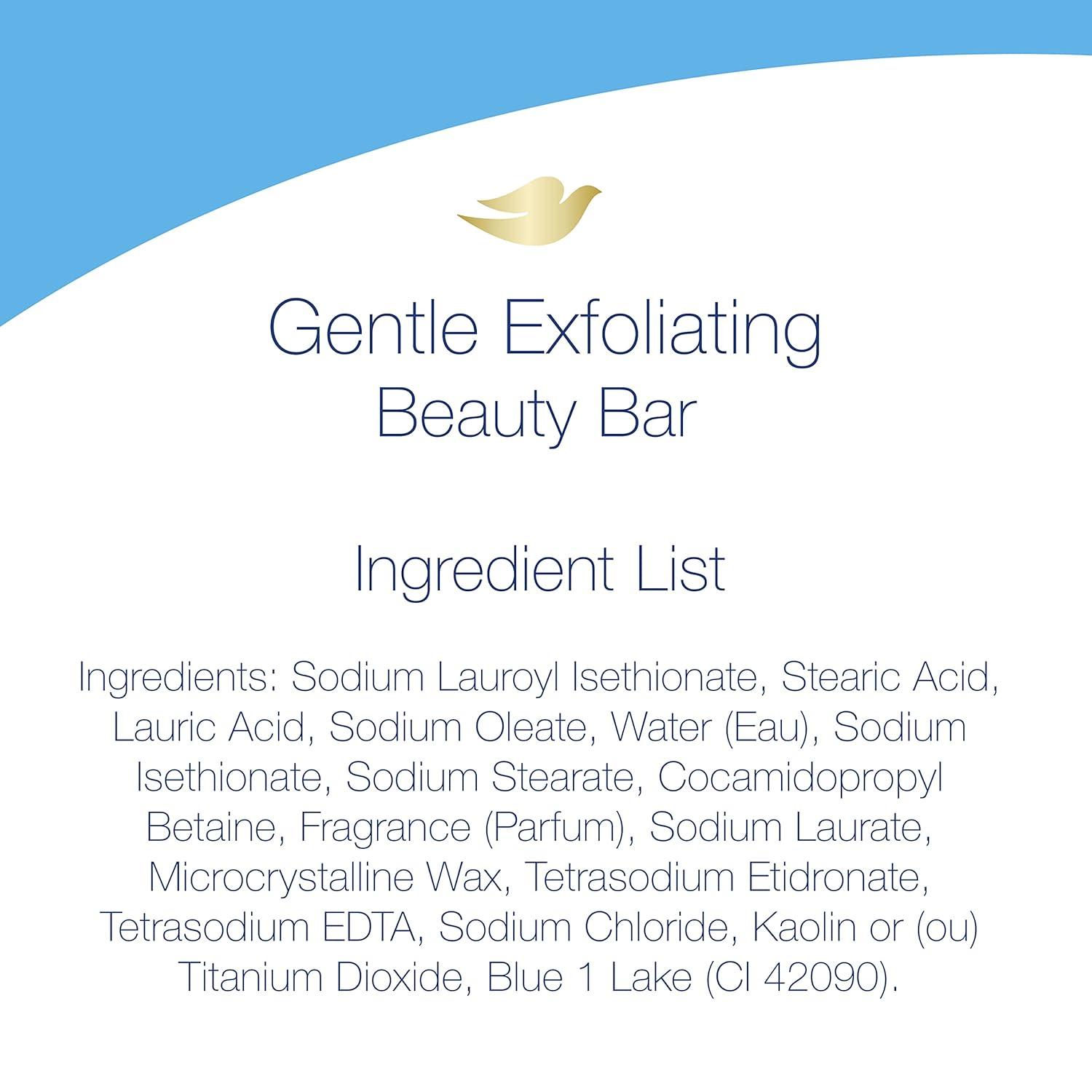 imageDove Beauty Bar Gentle Exfoliating With Mild Cleanser 6 Bars More Moisturizing Than Bar Soap For Softer And Smoother Skin 375 ozFragranced