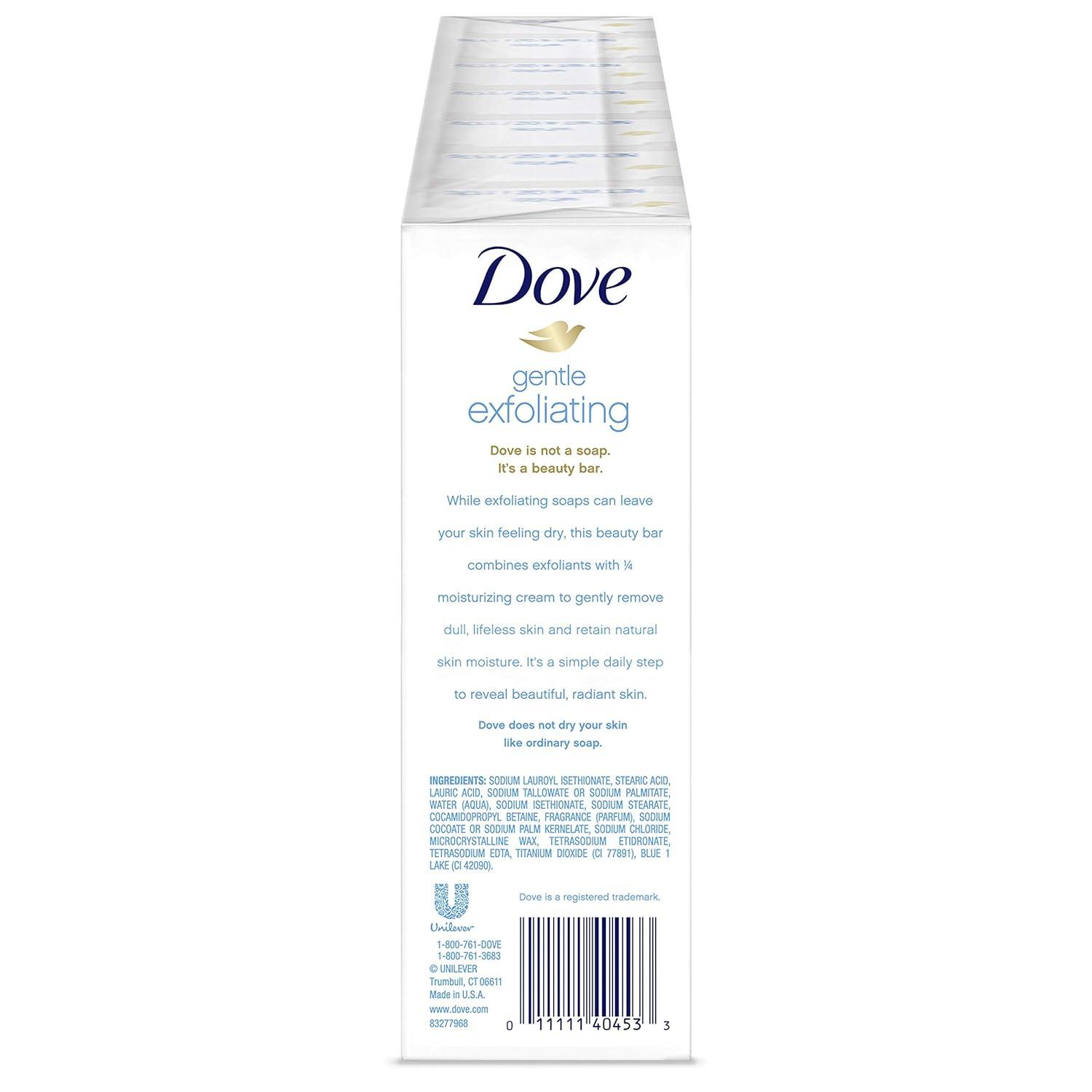 imageDove Beauty Bar Gentle Exfoliating With Mild Cleanser 6 Bars More Moisturizing Than Bar Soap For Softer And Smoother Skin 375 ozGentle