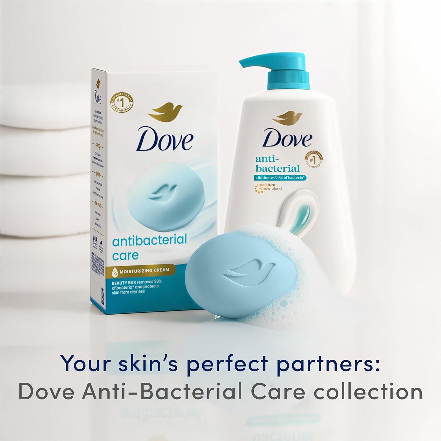 imageDove Beauty Bar Soap Antibacterial Care 6 Count For Clean Moisturized Skin Removes Bacteria 375 ozAntibacterial
