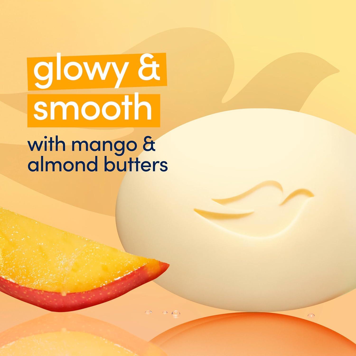 imageDove Beauty Bar Soap Glowing Mango amp Almond Butters 8 Bars for Radiant Skin Illuminates Skin 375 oz375 Ounce Pack of 16