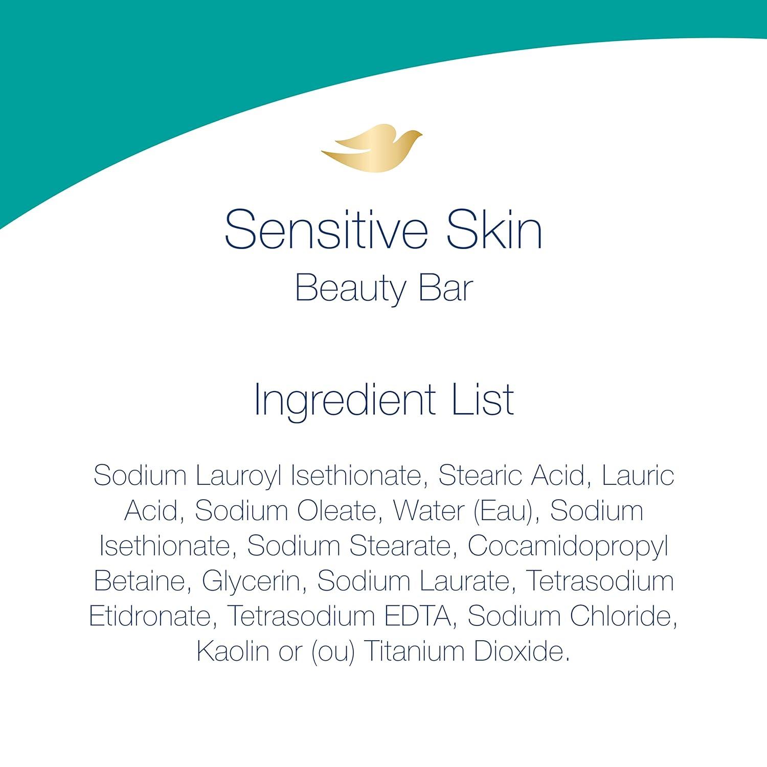 imageDove Beauty Bar Soap Sensitive 8 Bars for Sensitive Skin Fragrance Free and Hypoallergenic 375 ozUnscented