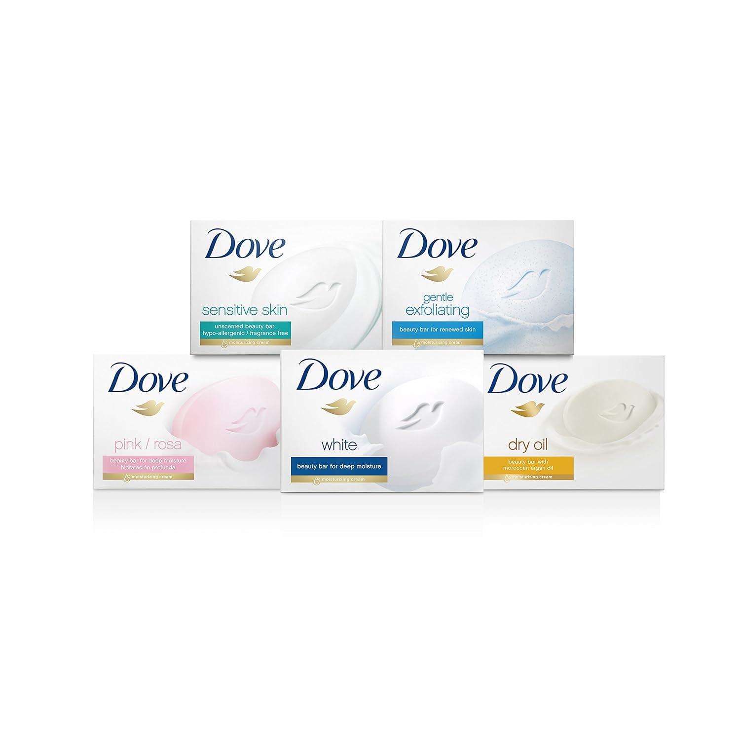 imageDove Beauty Bar Soap Sensitive 8 Bars for Sensitive Skin Fragrance Free and Hypoallergenic 375 ozUnscented