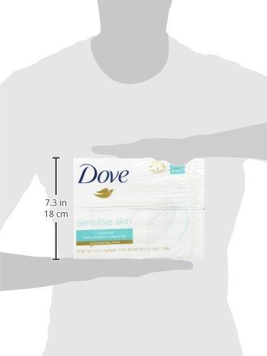 imageDove Beauty Bar Soap Sensitive 8 Bars for Sensitive Skin Fragrance Free and Hypoallergenic 375 ozUnscented