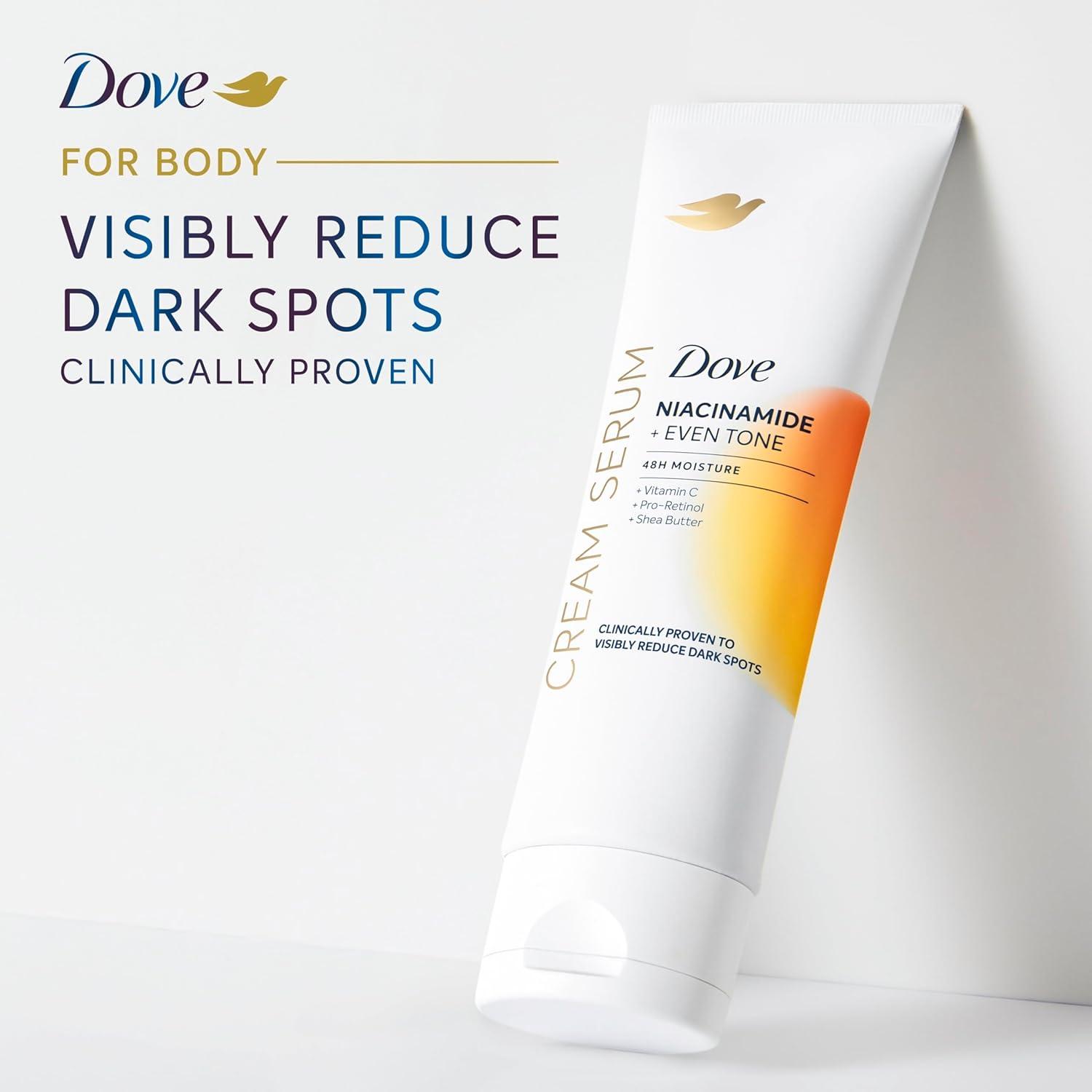 imageDove Body Cream Serum Niacinamide Even Tone for Dark Spots and Uneven Tone with Vitamin C ProRetinol and Shea Butter Lotion 8 oz