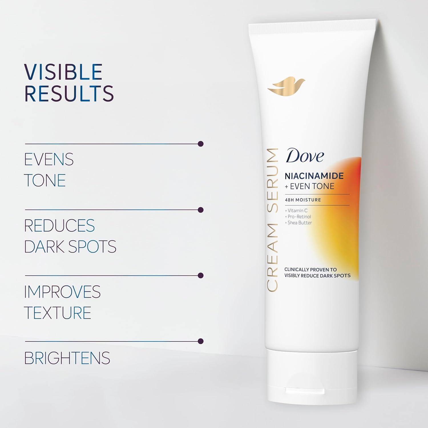 imageDove Body Cream Serum Niacinamide Even Tone for Dark Spots and Uneven Tone with Vitamin C ProRetinol and Shea Butter Lotion 8 oz