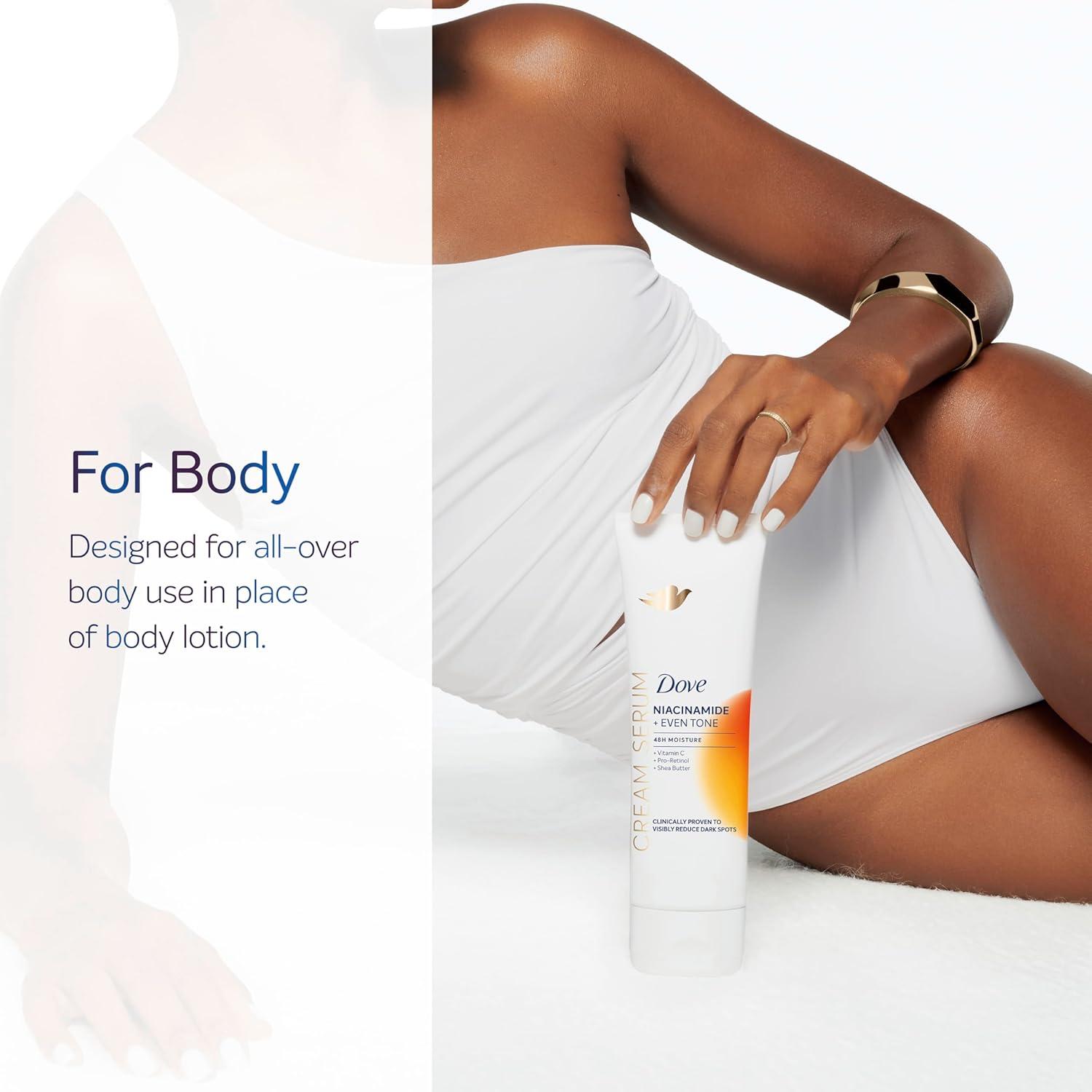 imageDove Body Cream Serum Niacinamide Even Tone for Dark Spots and Uneven Tone with Vitamin C ProRetinol and Shea Butter Lotion 8 oz