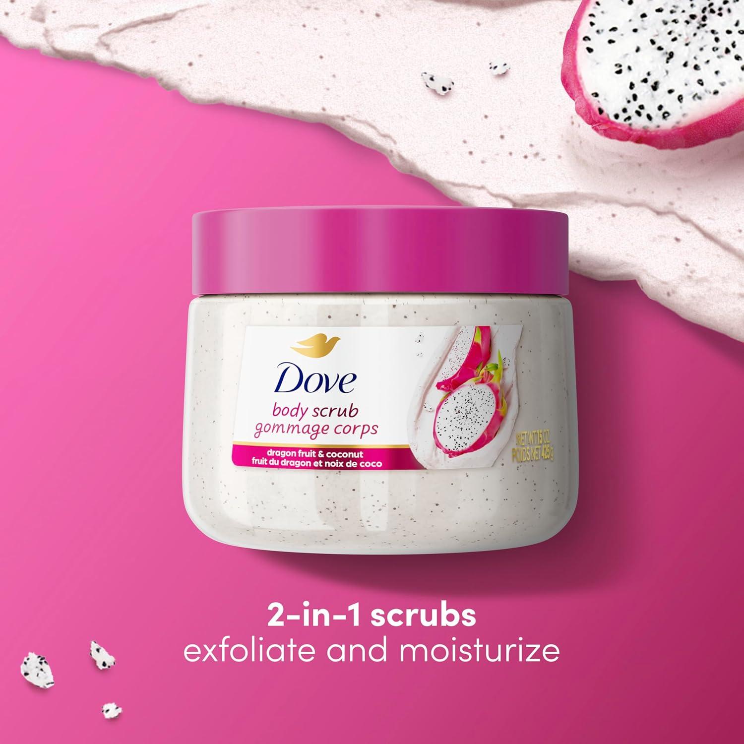 imageDove Body Scrub Dragon Fruit amp Coconut Cream Body Scrub Exfoliates and Deeply Nourishes for Smooth Radiant Skin 15 oz